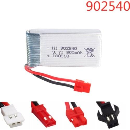 1pcs Lipo Battery 3.7V 800mAh 902540 For Syma X5C X5S X5SC X5HW X5UW X5SW CX30 M68 X500 X800 HJ818 HJ819 902540 Battery