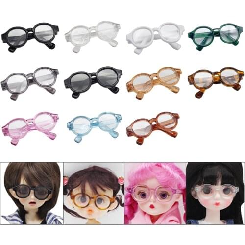 1Pcs Doll Accessories Plastic Glasses for 1/6 1/8 1/12 BJD Dolls and Blythes Dolls Toy Glassess 4.5cm