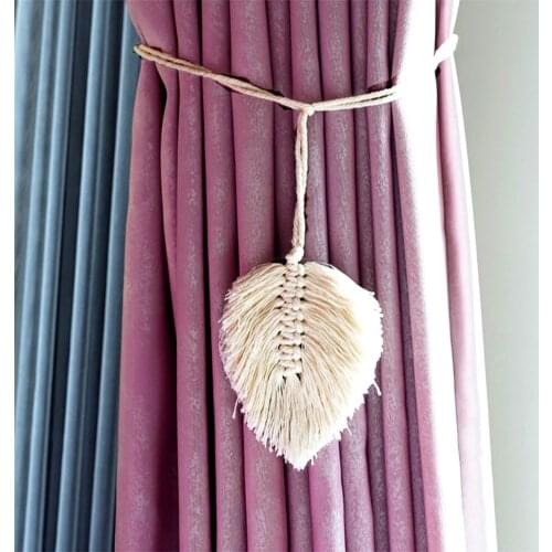 1Pc Leaf Shape Curtain Tie Rope Solid Color Tiebacks Buckle Clips Accessory Rods Accessoires Hook Holder Home Decorations