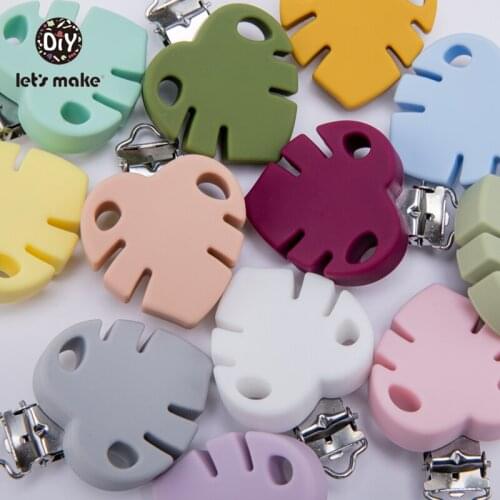 Lets Make 10pcs Turtle Leaf Pacifier Clip Silicone Nipple Clasps Toy DIY Accessories Baby TeetherTeething Hole Dummy Feeding