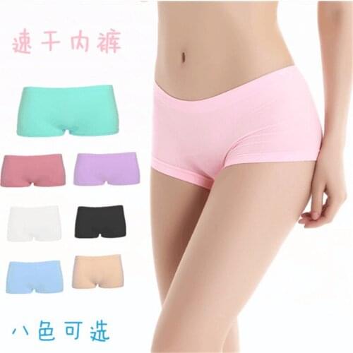 100pcs/Women seamless solid plain super stretchy boxer briefs