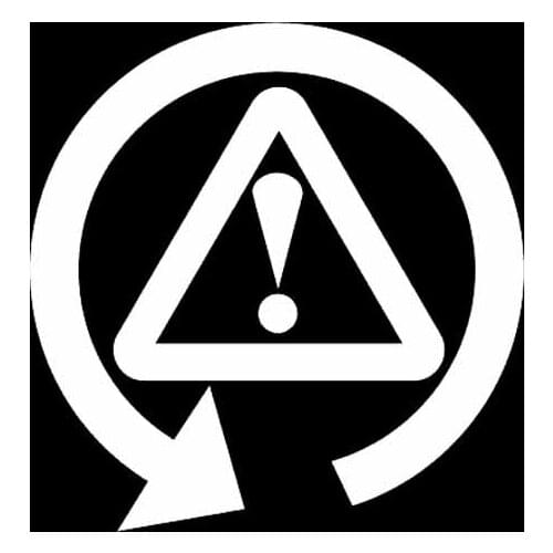 13CM*13.2CM WARNING ROUND ARROW Vinyl Decal Car Sticker Drift Turbo Black Silver C10-02267