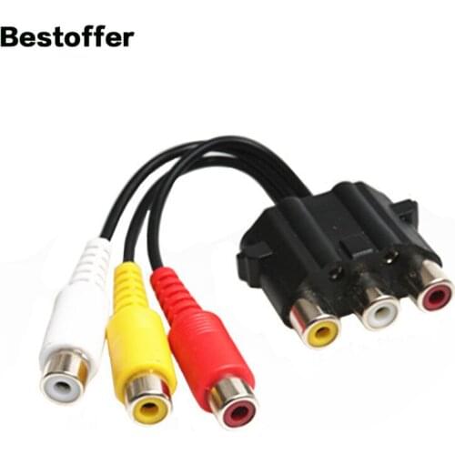 15CM 3RCA Female to Female Extension Cable With Screw Hole Fixing Hole Audio Video Cable
