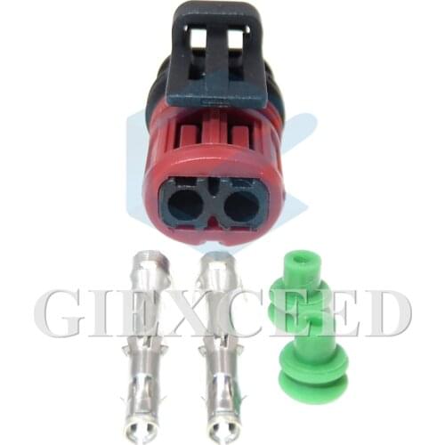 2 Sets 2 Pin 1337245-3 Cable Sealed Socket 1.5 Series Waterproof Connector With Terminal And Rubber Seals For Automobile