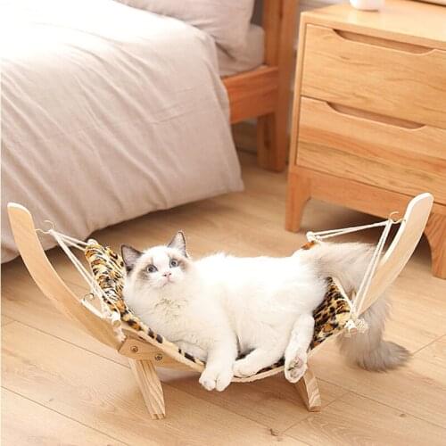 2021 Hot Sale Cat Hammock Solid Wood Bed for Cats and Dogs Hanging Cat Litter Mat Hammock for Cats Accessories Products for Pets