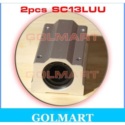2pcs Kugellager Linearlager lang Linearschlitten SC13LUU SCS13LUU 13mm shaft rail Linear Bearing flat axis Pillow Bolck