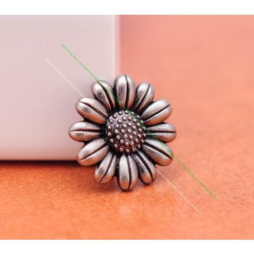 30pc 19mm Silver Sunflower Nail Rivet Stud Spots Fastener Concho Rivetback For Leathercraft Luggage Bag leather case Bag Decor