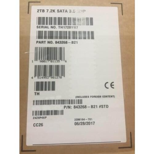 843268-B21 2TB SATA 6G 7.2K LFF 3.5 Ensure New in original box. Promised to send in 24 hours