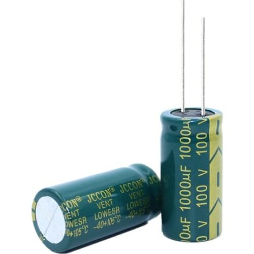 2pcs High frequency low resistance aluminum electrolytic capacitor 100V1000UF 1000uf100v volume: 18x35