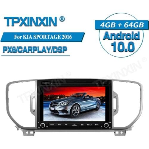 PX6 4+64G For KIA SPORTAGE 2016+ Android 10.0 Car Multimedia Player GPS Navigation Audio Stereo Screen Head Unit Tape Recorder