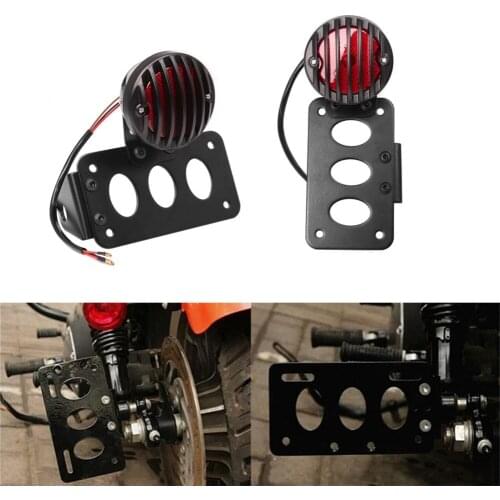 Motorcycle Side Mount Tail Light Holder License Plate Bracket Cafe Racer Taillights Stop Light Fit For Harley Sportster