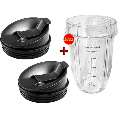 1pcs 18 oz Ounce Cup with 2 Sip N Seal Lids Spare Replacement Parts Accessories for Nutri Ninja Auto-iQ and Duo Blenders Juicer