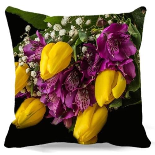 Natural style Flowers printed Decortive throw pillow case decorate pillow covers