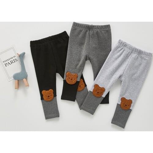 Baby Boy Leggings Cute Bear Print Baby Girls Spring Autumn Elastic Pants Cotton Toddler Leggings New Kids Trousers Bottoms