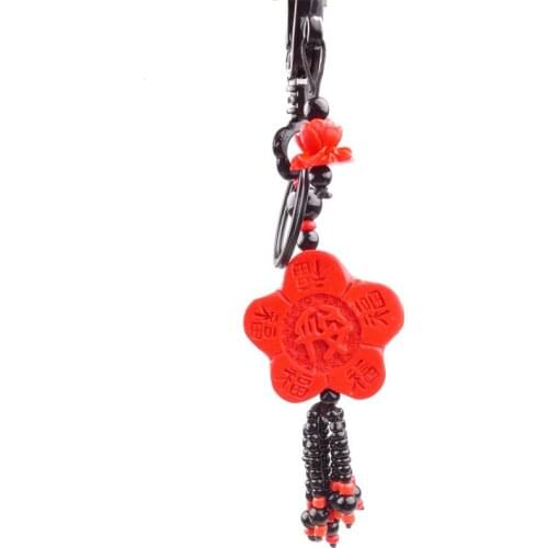 Long Yi lacquer lacquer Keychain Five blessings descend upon the house six six: jewelry gift bag hanging 8000556