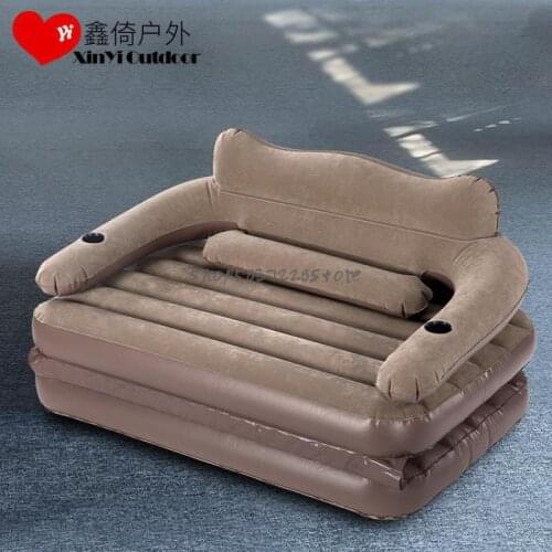 Household Back Inflatable Bed Folding Portable Double Air Cushion Bed Single Mattress Lazy Sofa Bed Tatami