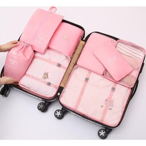 8-piece Travel Storage Bag Portable Clothes Cosmetics Sorting Bag Personal Hygiene Bag Suitcase Organizer