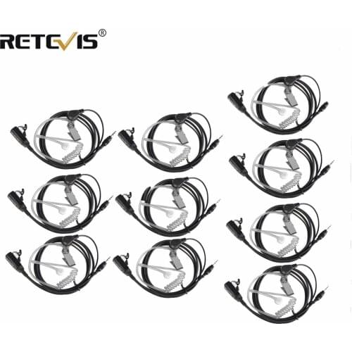 10pcs Walkie Talkie Covert Air Acoustic Earpiece/Headset for Uniden Retevis RT388 RT628 RT49 RT649 RT38 RT638 Two Way Radios