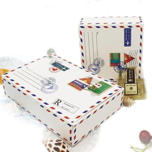 Envelope Design Cake Boxes Maccaron Baking Package Kraft Paper Candy Cookies Gift Box for Wedding Birthday Party LX7985