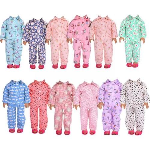 Doll Clothes Doll Baby Pajamas For 18 Inch American Baby Doll Toy Newborn Girls Reborn 43cm G7D4