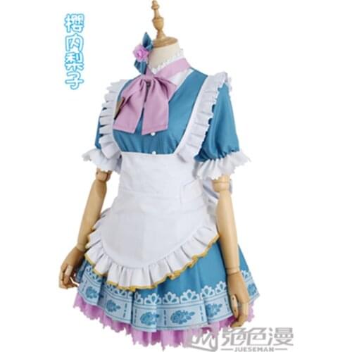 Hot Anime LoveLive!Sunshine Valentines Day Sakurauchi Riko Dress Wake Up Maid Cosplay Costume For All Members O