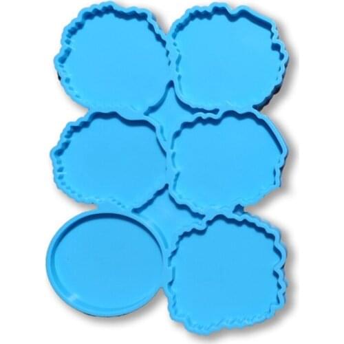 Tray Epoxy Resin Mold Six Irregular Circles Silicone Mould DIY Crafts Decorations Casting Tools X4YA