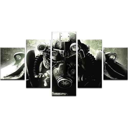 5 Piece Modular Fallout 4 Soldier Armor Art Poster Canvas Print Home Decor Wall Art Poster Living Room Canvas Painting Artwork