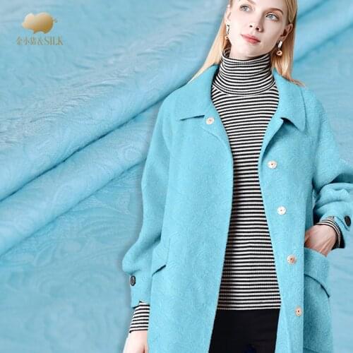 Sea blue jacquard cotton fabric heavy jacquard fabric fashion blended embroidery fabric wholesale cotton cloth