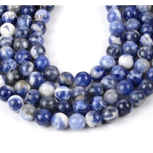 Natural Newest Blue Sodalite Round Loose Beads For Jewelry Making 4-12mm Spacer Beads Fit Diy Womens Bracelet Jewellery