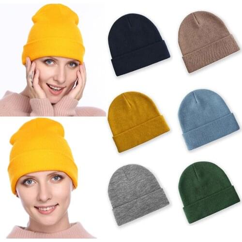 Autumn Winter Hats for Women Men Classic Beanies Knitted Solid Color Hat Girls Female Beanie Caps Korean Warm Bonnet Casual Cap