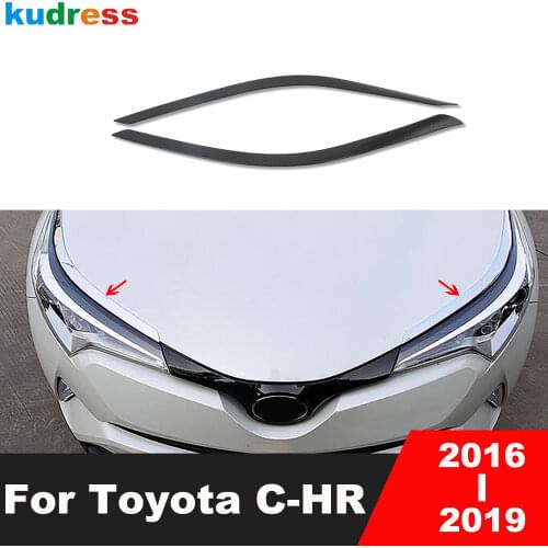For Toyota CHR C-HR 2016 2017 2018 2019 ABS Chrome Headlight Eyebrow Eyelids Cover Trim Stickers Accessories Car Styling