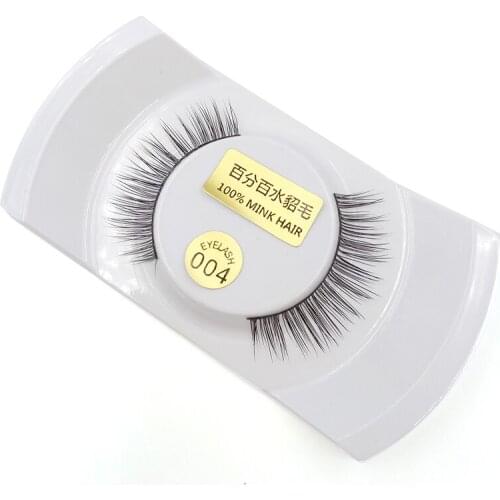 1 Pair Professional False Eyelashes 100% Mink Hair Handmade Natural Lengthened Eyelashes Beauty Cosmetic Tools Makeup Essential