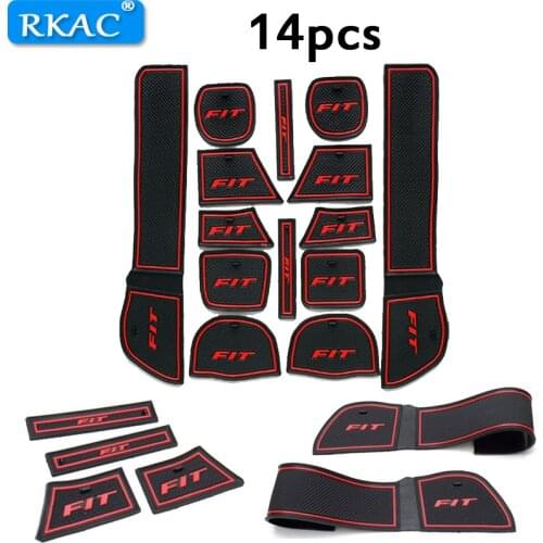 Fit For Honda Fit 2009 2010 2011 Anti-Slip Car Door Pad Latex Non-Slip Mat Covers Interior Cup Cushion Car-Styling 14pcs Per Set