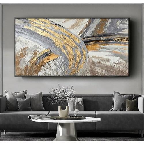 Hand painted Oil Painting On Canvas Oil Painting Abstract Modern Canvas Wall Art Living Room Decor Picture the view of the city