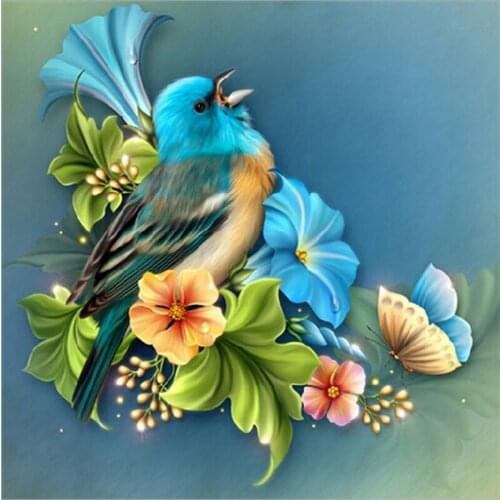 DIY Bird & Flower 5D Diamond Painting Full Round Drill Rhinestone Diamond Embroidery Cross Stitch Mosaic Wall Art Home Decor
