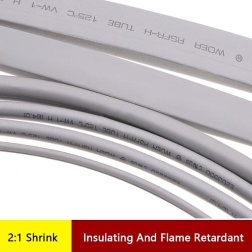 Gray Φ1mm- Φ50mm Heat Shrinkable Tube Polyethylene Cable Wire Electrical Sleeving 2:1 Shrink