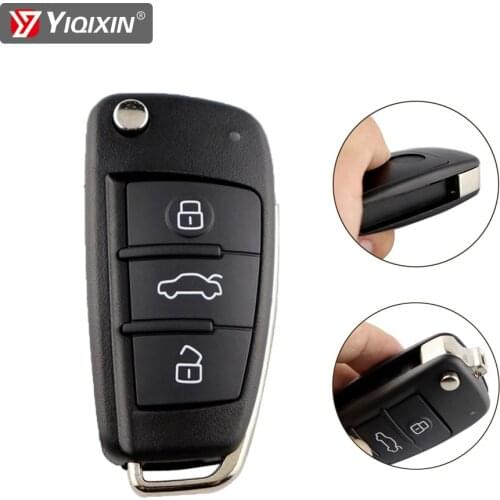 YIQIXIN Flip 3 Button Folding Remote Car Key Case Shell Fob For Audi A2 A3 A4 S5 A6 A6L A8 Q7 TT Key Fob Case Replacement