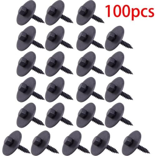 Universal 2100pcs/Set 25mm Black Car Body Fender Screw Bumper Retainer Clip Bolt Hex Head
