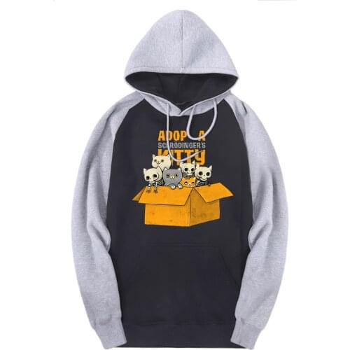 Pack The Cat Mens Sweatshirt Raglan Hooded Fleece Print Pullovers Winter Fleece Hoodies Male Breathable Outdoor Supoleron Hombre