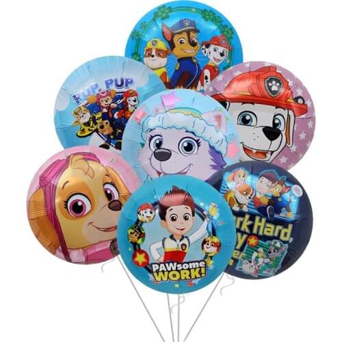 7pcs Paw Patrol Pupply Patrol Balloons Skye Chase Marshall Dog Aluminum Foil Balloon Party Deco Gift Toys for Children 18 Inches