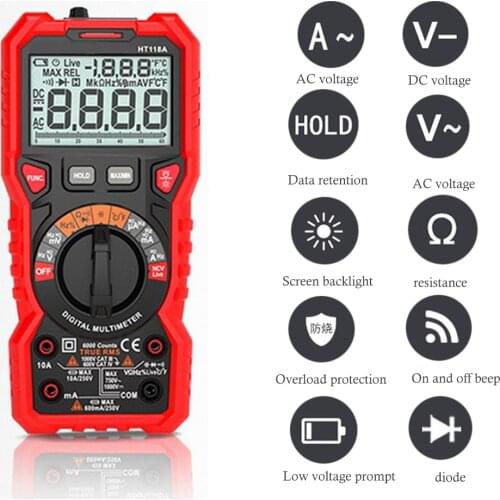 6000 Count Multimeter High-precision Measuring Meter Is Used To Measure DC/AC Voltage Current Resistance and Capacitance