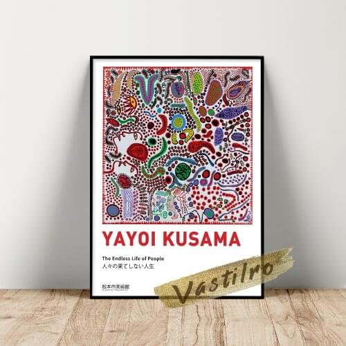Yayoi Kusama Exhibition Poster, Yayoi Abstract Art Prints, Kusama Dot Wall Painting, Vintage Japanese Wall Stickers, Idea Gift