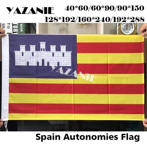 YAZANIE Spain Autonomous Community Flag of the Balearic Islands Single or Double Sided Spanish Polyester Flags and Banners