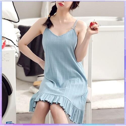 Plus Size Nightdress Women Cotton Sleepwear Cute Cartoon Nightgowns Female Cute Thin Loose Sweet Casual Nightwear Girls Summer