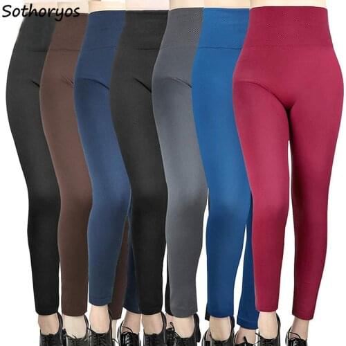 Leggings Women High Waist Thicker Plus Velvet Soft Push Up Legging Winter Womens Trendy Moda Mujer 2020 Slim European Style Chic