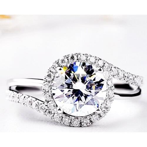 Real 925 Sterling Silver Women Rings Diamond Jewelry Engagement Party Wedding Proposal Luxury Exquisite Elegance Charm Cute Fine