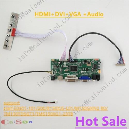 15inch lcd monitor full kits support DVI/VGA/AUDIO for HM150X01-101/200/R150XJE-L01/M150GNN2 R0/TM150TDSG71/TMS150XG1-23TB