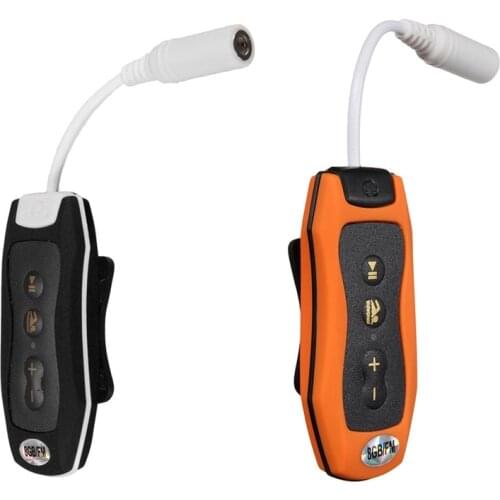 2x 8GB MP3 Player Swimming Underwater Diving Spa + FM Radio Waterproof Headphones Black & Orange