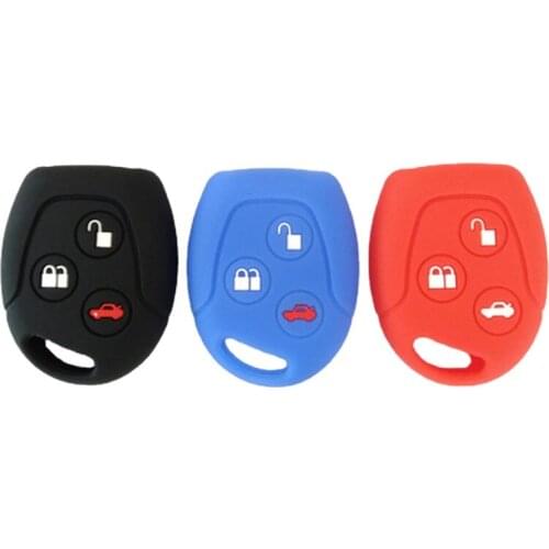 3 Buttons Silicone Car Key FOB Case Cover Set fit For Ford Focus Mondeo Festiva Fusion Suit Fiesta KA Remote Key Protector Case