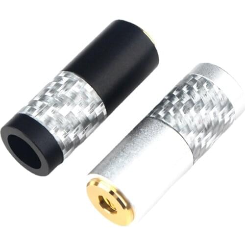 4Pcs 3.5mm Female Plug Carbon Fiber Aluminum Alloy Gold Plated Copper DIY Headphone Accessories